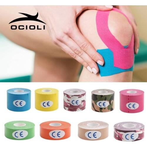 Fitness Kinesiotape Muscle Bandage 2.5/5cm X5M Sports Kinesiology Tape Roll Cotton Elastic Adhesive Strain Injury Muscle Sticke