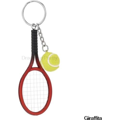 Creative Simulation Tennis Keychain Realistic Racket Keychain Sports Gift Mens And Womens Car Bag Pendant Keychain