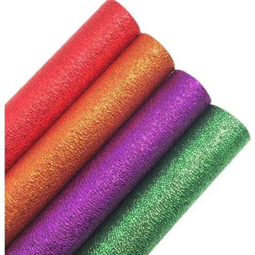 LEOsyntheticoDIY Red Green Orange Purple Colors Faux Synthetic Vinyl Leather Fabric Sheets for Earrings Bows DIY 21X29CM R154A
