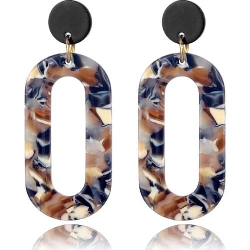 Hot Sell Jewelry Big Exaggerated Earrings Geometric Acrylic Plate Earrings Texture Street Earrings Women Fashion Dangle Earrings