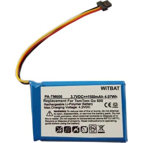New 3.7V 1100mAh Li-Po Polymer Battery for TOMTOM GO 600 GPS Rechargeable Accumulator Pack Replacement 6027A0090721