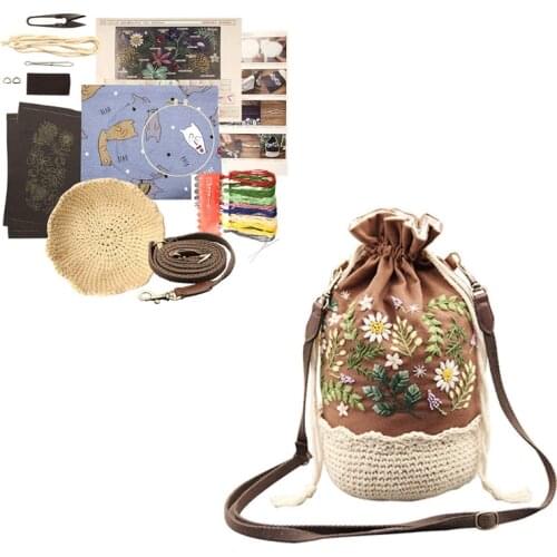 M68C DIY Embroidery Flower Tree Purse Women Bag Needlework Sewing Cross Stitch