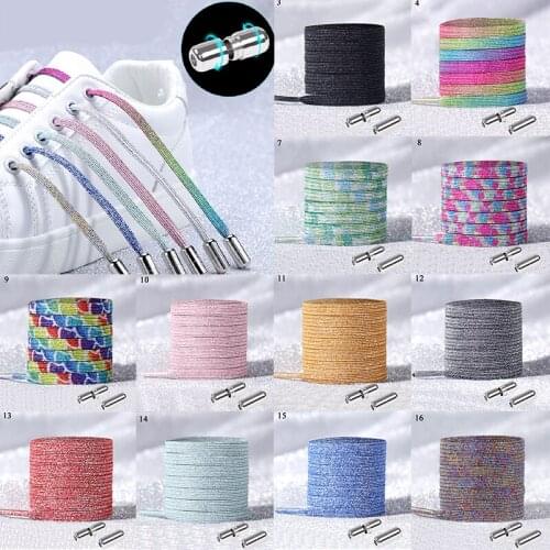 New Magnetic Shoelaces Elastic No Tie Shoe laces Flat Locking Shoelace Kids Adult Sneakers Lazy Laces One Size Fits All Shoes