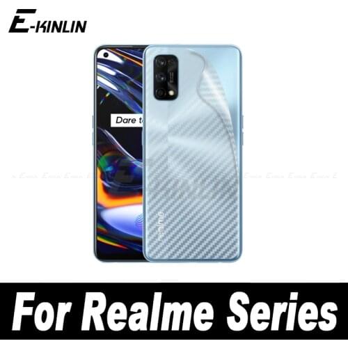 5pcs Soft 3D Carbon Fiber Back Cover Protective Film For Realme 8 7i 7 5G 6 5i 6S 6i X2 5s 5 Pro Rear Screen Protector No Glass