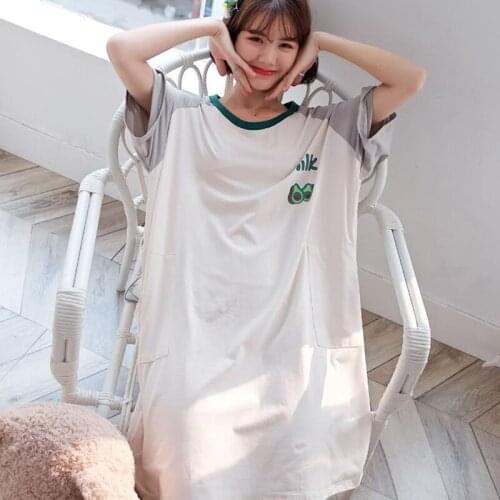 Home service nightdress female 2020 Korean version of nightdress spring and summer new sweet pijama can be worn outside