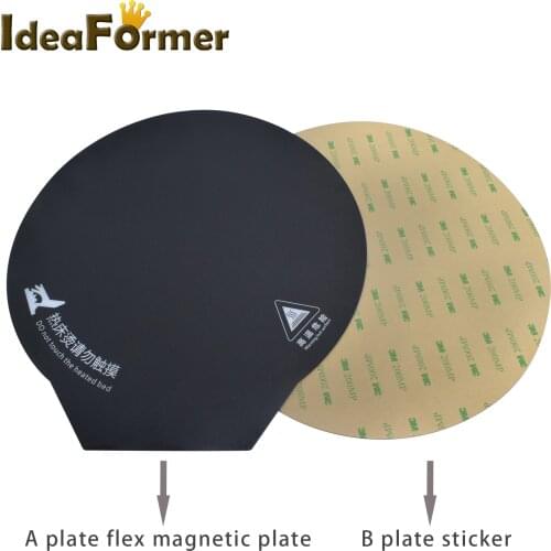 New Round Magnetic Heatbed Sticker 200/220/240mm Build Plate Tape Black Print Bed Paper Surface Flex Plate 3D Printer Parts