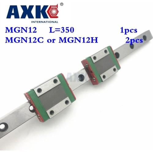 New Linear Rail Axk Cnc Router Parts 12mm 2pcs Mgn12c Or Mgn12h With Linear Guide Mgn12 L 350mm Rail Carriages Block