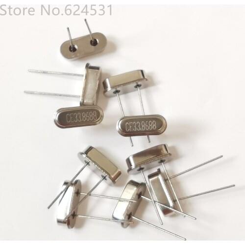 10pcs In-line passive crystal oscillator 33.868M 49S 33.8688MHZ HC-49S DIP 2P resonator