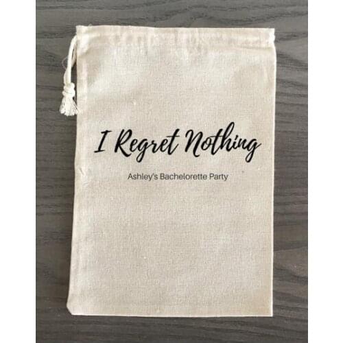 Custom I Regret Nothing Bachelorette Hangover recovery Survival Kit wedding favor gift bags bridal shower party Candy pouches