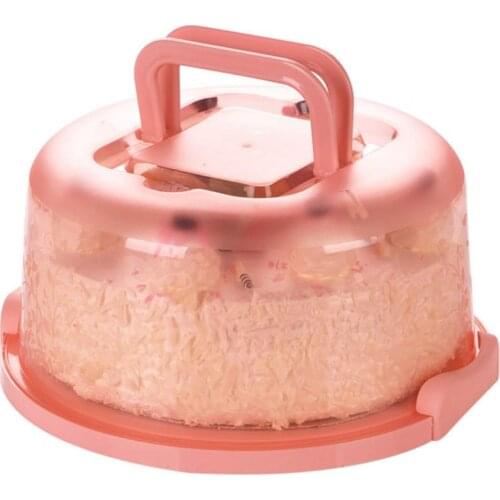 Plastic Round Cake Storage Container Carrier Box Fruit Dessert Cupcake Bread Cover Case Server Organizer Box Tray Kitchen Tool