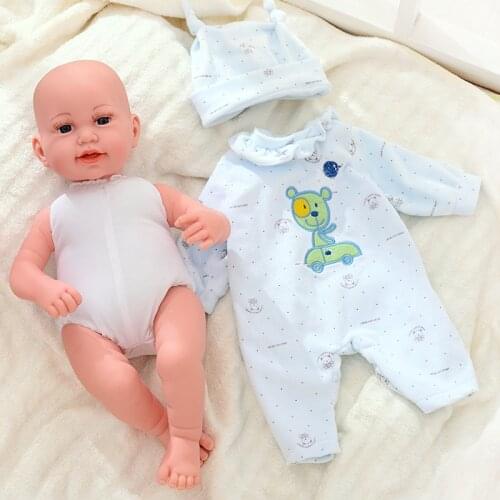 45cm Full Silicone Interactive Reborn Bebe Dolls DIY Fashion Clothes Newborn Reborn Baby Doll Parts Blank Doll Kit