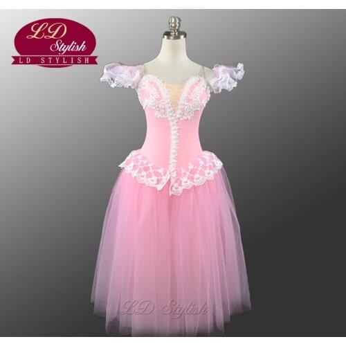 Professional Pink Ballet Tutu Costumes For Girls Ballet Dancing Dress Beautiful Girl Romantic Dress Hot Selling LD0002D