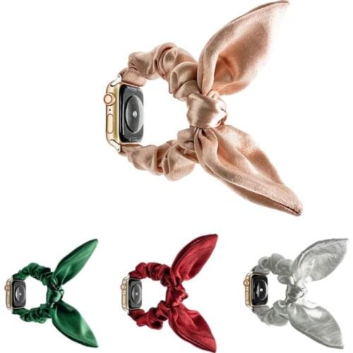 Elastic Satin Bowknot Apple iWatch Watch Band Creative Rabbit Cat Ear Watch Straps for Apple Watch Chic Watchbands 38/40/42/44mm