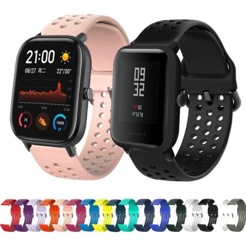 Soft Silicone WatchBand for Huami Amazfit GTS 2 Mini Strap Replacement bracelet wristStrap for Amazfit Bip u Pro BIP S lite