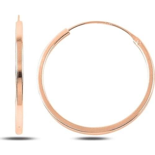 Silver 925 Sterling 25mm Simple Ring Earrings