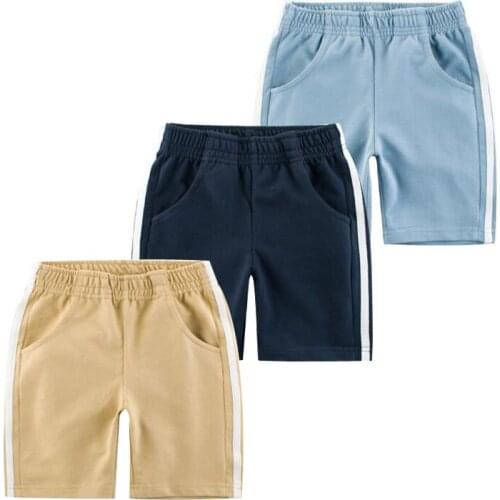 Baby Summer Shorts Korean Style New Kids Boys Pure Cotton Soft Trousers Elastic Mid Waist Casual Stripe Sports Short Pants