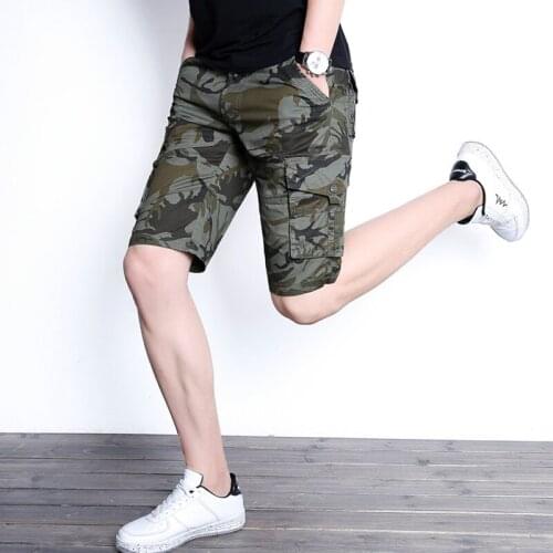 Shorts Men Fashion Military Cargo Shorts Camouflage Multi-pocket Casual Cotton Baggy Work Shorts Bermuda Masculina