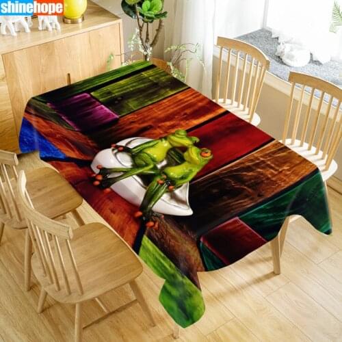 Frog Table Cloth Oxford Print Waterproof Oilproof Home Rectangular Party Table Cover 100X140cm/140X250cm