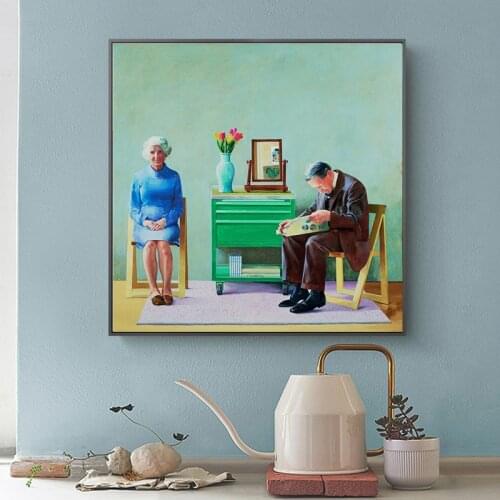 Modern Oil Painting Lover Couple David Hockney My Parents Printed Canvas Art For Living Room and Bedroom Home Wall Decoration