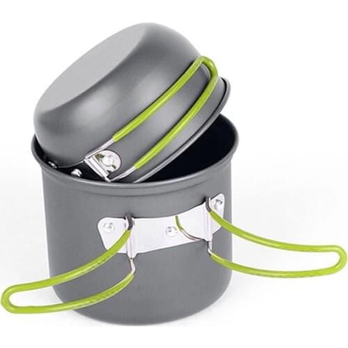 Ultralight Camping Cookware Tableware Outdoor Tableware Set Hiking Picnic Backpack Camping Tableware Pot 1-2 People