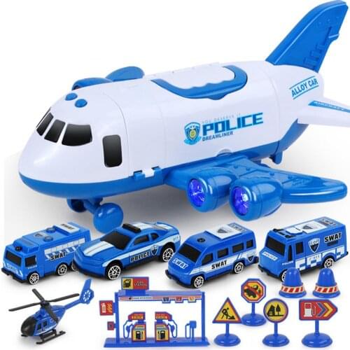 Transport Airplane Car Toy Set Cargo Airplane Car Play Toys For Children Christmas Gift Cars Airplane Combination Montessori Toy