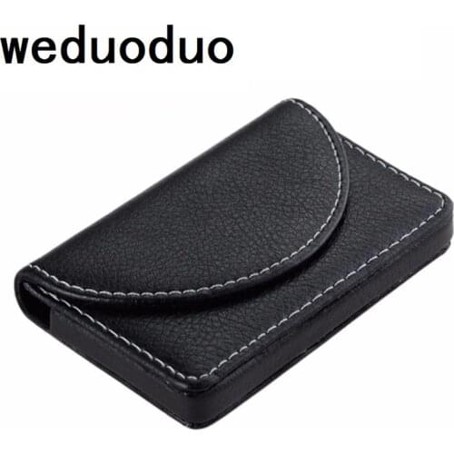 Weduoduo New Business ID Credit Card Holder For Women Men Fashion Brand Metal Aluminum Card Case PU Leather Card holder