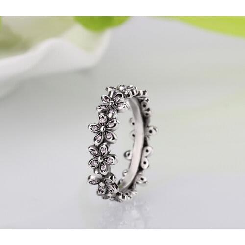 New Arrival Dazzling Daisy Genuine Brand Ring compatible Silver color Wedding Rings For Women Jewelry Accessories