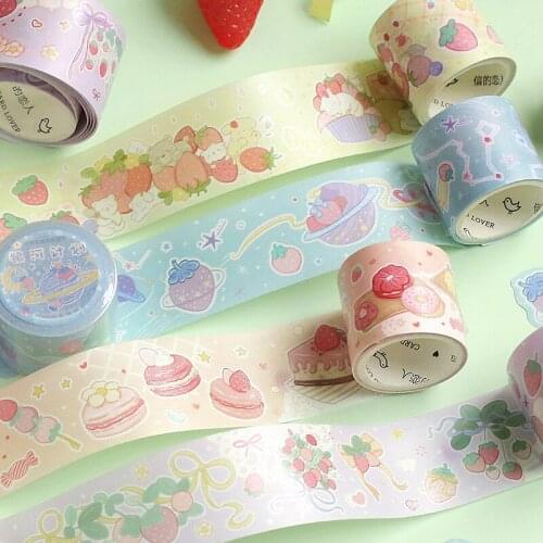 8PCS/LOT sweet strawberry Garden series specil oil sticker DIY sticker paper decorative tape paper masking washi tape