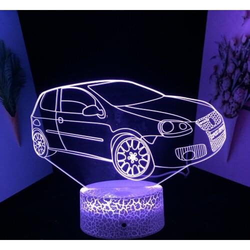 Car Series Small Car 3D LED Lamp 7 Color Changes With Remote Control Night Light for Couple Childrens Festival Birthday Gifts