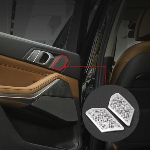 Car Styling Rear Door Stereo Speaker Decoration Frame Cover Stickers For BMW X5 G05 40i 2019 Interior Audio Speaker Trim