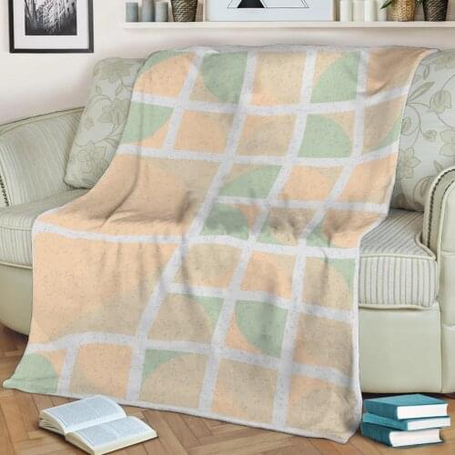 Abstract Geometric Pattern 3D Printed Velvet Plush Throw Fleece Blanket Bedspread Sherpa Blanket Home Decora