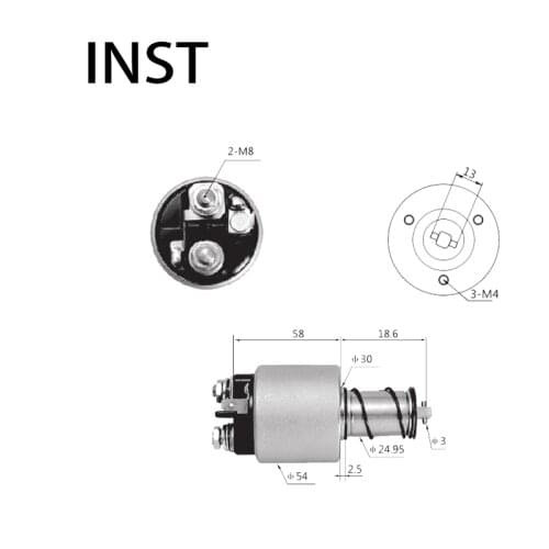 ELECTROMAGNETIC SWTICH SOLENOID FOR 12V 1.2KW 594045 CED552 NE777 491