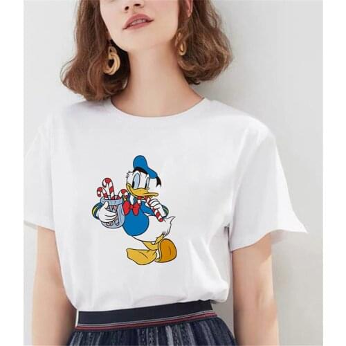 Disney Cartoon Donald Duck Tshirt Tees Summer Casual Plus Size Women T-shirts Funny Streetwear Harajuku Short Sleeve Tshirt