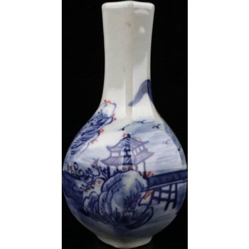 China Blue and white ceramic six parties vase crafts statue