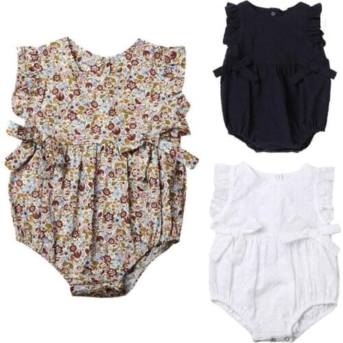 Brief Baby Girl Hollow Out Rompers Newborn Infant Baby Girls White Black Floral Romper Jumpsuit Sunsuit Clothes Outfits Summer