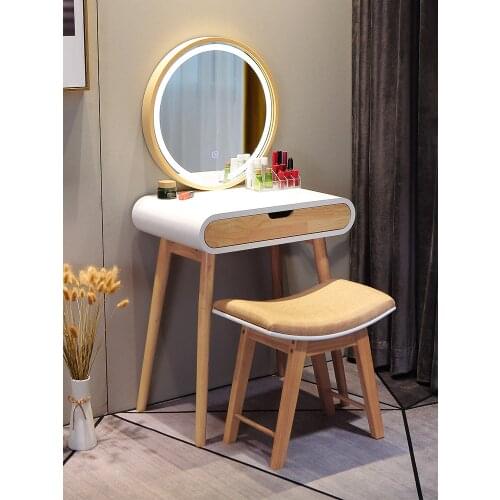 Nordic dresser for bedroom 60/80cm dressing table small apartment modern minimalist single mini dressing table with light mirror
