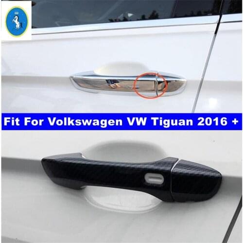 Yimaautotrims Auto Accessory Outside Door Pull Doorknob Handle Protector Cover Trim Fit For Volkswagen VW Tiguan 2016 - 2020 ABS