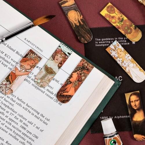 Retro Magnetic Bookmarks Famous Painting Magnet Page Markers Special Gift For Students Reading