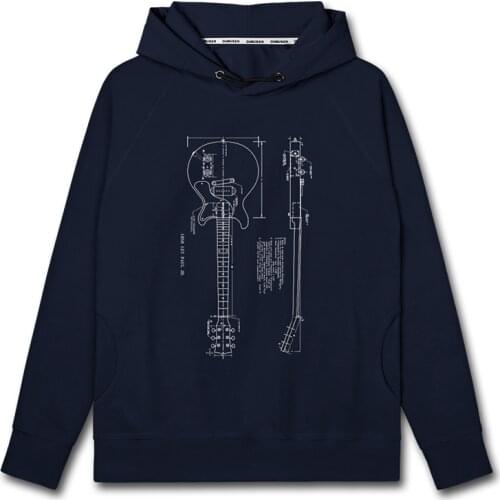 Guitar structure diagram rock guitarist mens hoodies mens printed streetwear winter top crewneck sweatshirt autumn clothes