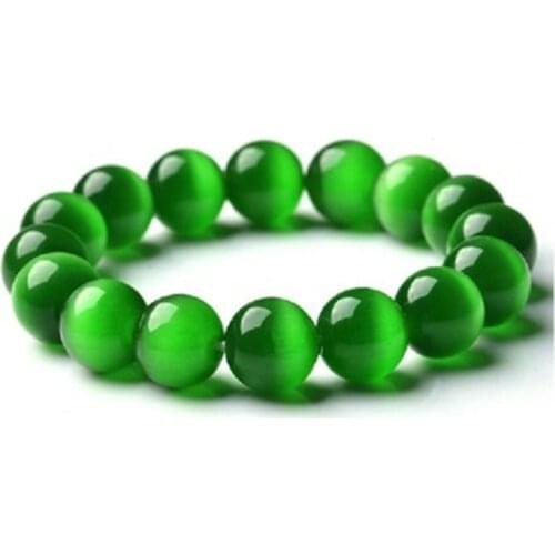 Genuine Natural Green Jade Bracelet For Women Men Gemstone Round Stone Beads Elastic Beaded Bracelets Bangle Temperament Jewelry