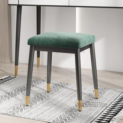 Nordic Light Luxury Dressing Stool Simple Dressing Chair Bedroom Soft Bag Stool Home European Net Red Dressing Table Stool