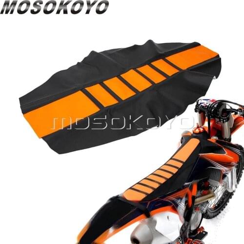 Orange Motocross Dirt Bike Seat Cover Pro Ribbed Gripper Soft Seat Cover for EXC XC XC-W XC-F EXC-F 125 250 350 450 501 701
