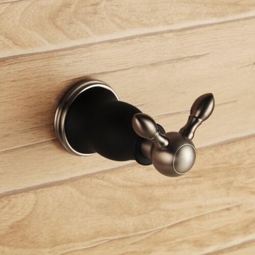All Solid brass copper Matte Black Brushed Nickel bathroom toilet Clothes hook new Robe hook bath hardware accessories