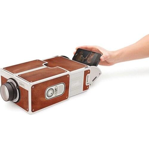 Mini Portable Cardboard Smart Phone Projector 2.0 Mobile Phone Projection for Home Theater Audio & Video Projector