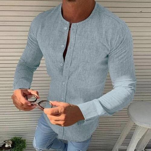 Skin-friendly Fit Solid Color Fit Shirt for Spring Men Shirt Skin-friendly Fit Solid Color Fit Shirt for Spring