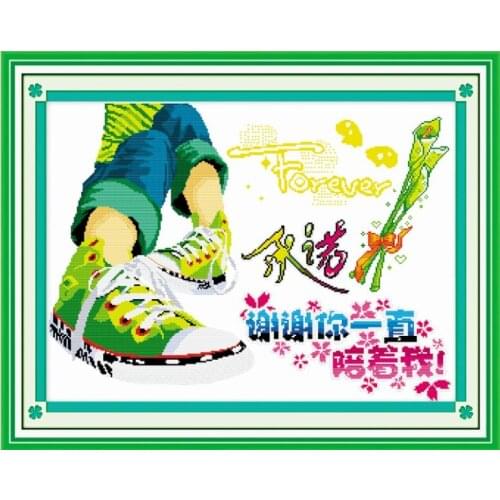Promise love cross stitch kit Chinese aida pre-print floss fabric 14ct 11ct hand embroidery DIY handmade needlework supplies bag