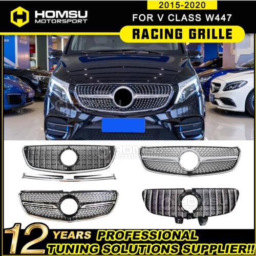 Front Bumper Mesh Grill For VITO V Class W447 Diamond Grille For Mercedes-benz V220 V200 V260 V250 Diamond Grille 2015-2019