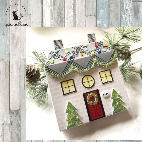 Panalisacraft 3D cute House bag box Metal Cutting Dies And Stamps cut die scrapbooking Album Paper Card Craft Embossing