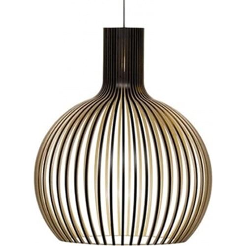 Modern Holland Black White Solid Wood Birdcage E27 bulb Chandelier lighting nordic home deco bamboo weaving wooden lamps