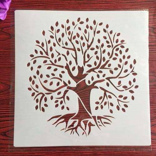 30 * 30cm mandala life tree diy stencils wall painting scrapbook coloring engraving album decorative template drawing stencil